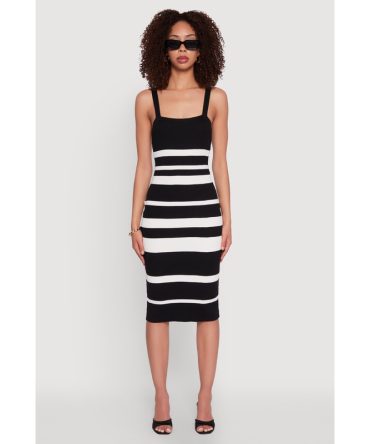 Madden Girl Striped Rib Knit Tank Dress