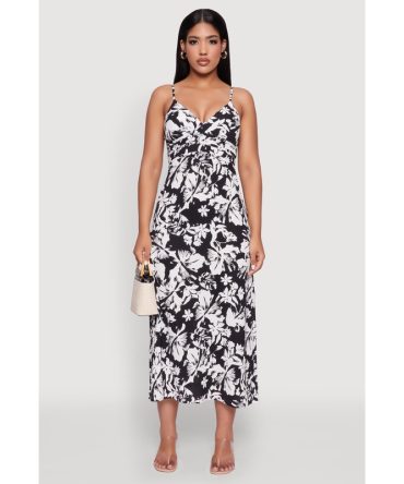 Sleeveless Empire Waist Dress with V Neck