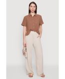 Triangle Dot Print Belted Pants