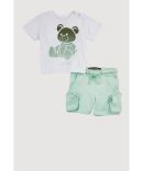 Baby Boys 0-9M Ombre Bear Graphic Tee and Cargo Shorts