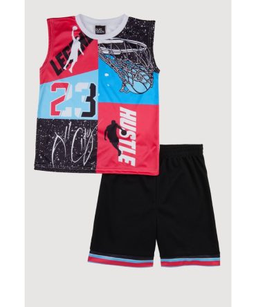 Boys Legend Hustle 23 Muscle Tee and Shorts