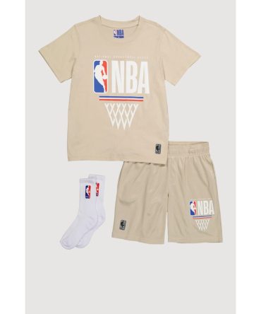 Boys NBA Graphic Tee and Shorts with Socks