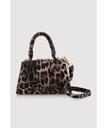 Chic Animal Print Faux Leather Crossbody Bag with Removable Strap