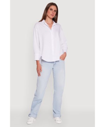 Classic Fit Button Front Long Sleeve Shirt