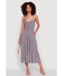 Tropical Floral Print Tube Dress