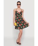 Girls Bow Detail Foil Screen Print Dress