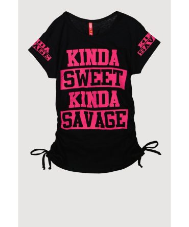 Girls Kinda Sweet Kinda Savage Graphic T-Shirt