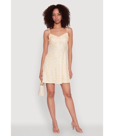 Madden Girl Ditsy Floral V Neck Cami Dress