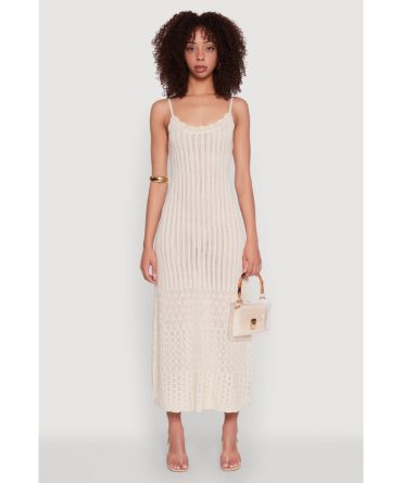 Madden Girl Pointelle Knit Cami Maxi Dress