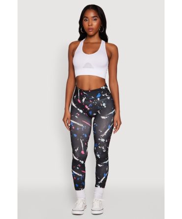 Paint Splatter Leggings with Booty Lift Effect