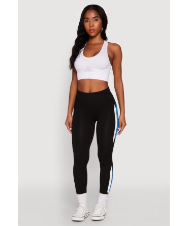 Side Stripe Graphic Leggings with Booty Lift Effect