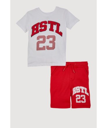 Toddler Boys Chenille HSTL 23 Graphic Tee and Sweatshorts