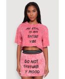 Girls Girl Gang Teddy Bear Foil Graphic Tee