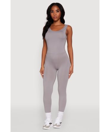 Trendy Sleeveless Crew Neck Skinny Leg Jumpsuit
