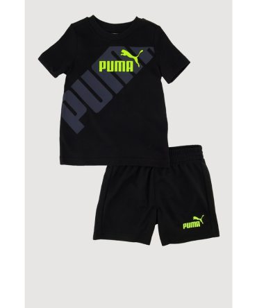 Baby Boys 12-24M Puma Graphic Jersey Mesh Tee and Shorts Set