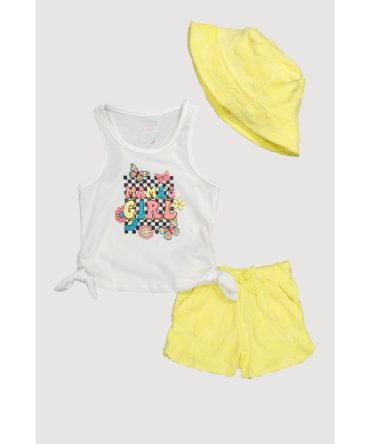 Baby Girls 12-24M Mamas Girl Tee and Terry Cloth Shorts with Hat