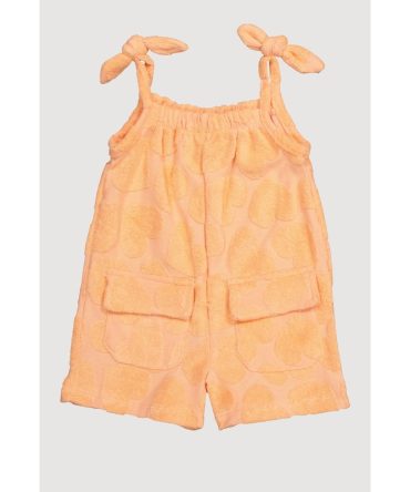 Baby Girls 12-24M Trendy Terry Cloth Heart Pattern Romper