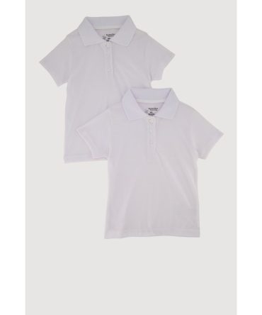 Girls 4-6x Basic Short Sleeve Polo Shirts 2 Pack
