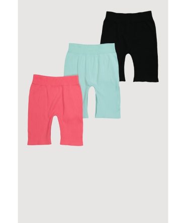 Girls Rib Knit Biker Shorts 3 Pack