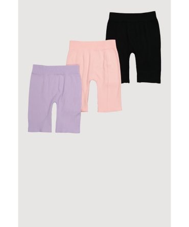 Girls Trendy and Comfortable Ribbed Knit Bike Shorts