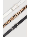 Stylish Faux Leather Buckle Belts 3 Pack Set