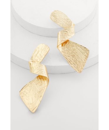 Stylish Metallic Textured Swirl Drop Earrings