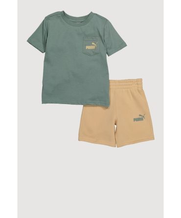 Toddler Boys Puma Pocket T Shirt and Sweatshorts Set