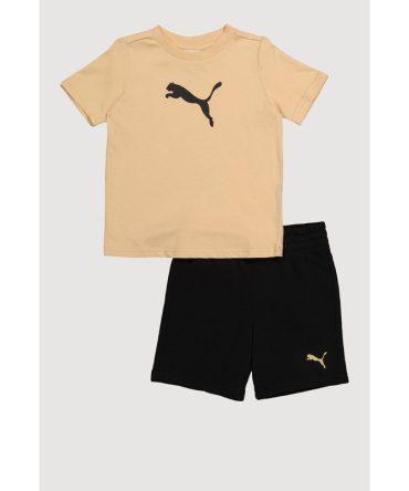 Toddler Boys Puma Short Sleeve T Shirt and Fleece Sweatshorts 2 Piece Set