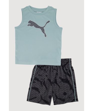 Toddler Boys Puma Tank Top and Jersey Mesh Shorts 2 Piece Set