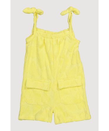 Toddler Girls Terry Cloth Sleeveless Romper with Cargo Pockets