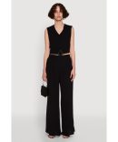 Triangle Dot Print Belted Pants