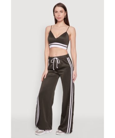 Trendy Scuba V Neck Bralette with Contrast Trim