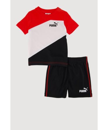 Baby Boys 12-24M Puma Color Block Short Sleeve T Shirt and Shorts