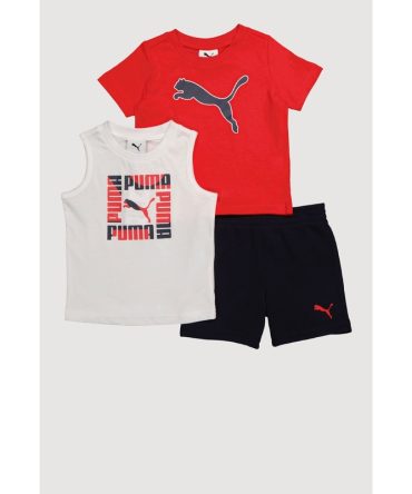 Baby Boys 12-24M Puma Graphic Tees and Sweatshorts 3 Piece Set