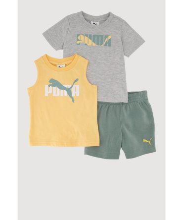 Baby Boys 12-24M Puma Graphic Tops and Sweatshorts 3 Piece Set
