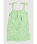 Toddler Girls Two Tone Poplin Tie Waist Belted Jumpsuit