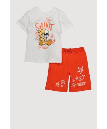Boys Saint Follow No One Los Angeles Tee and Shorts 2 Piece Set
