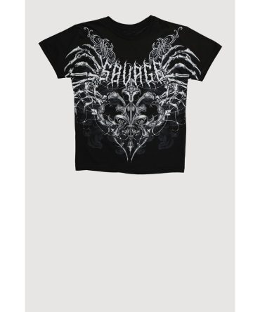 Boys Savage Graphic Crew Neck Tee