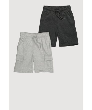 Boys Stylish Fleece Cargo Sweatshorts 2 Pack