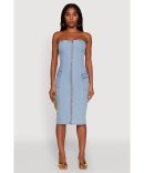 Contrast Trim Tie Front Side Slit Dress