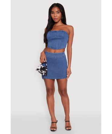 High Waisted Mini Skirt with Cargo Pocket and Zip Back