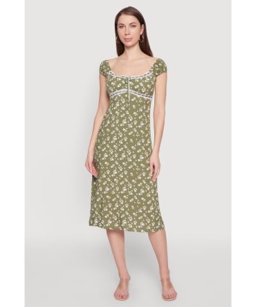 Madden Girl Ditsy Floral Sundress with Lace Details