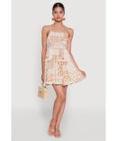 Madden Girl Floral Print Crochet Detail Tiered Sundress