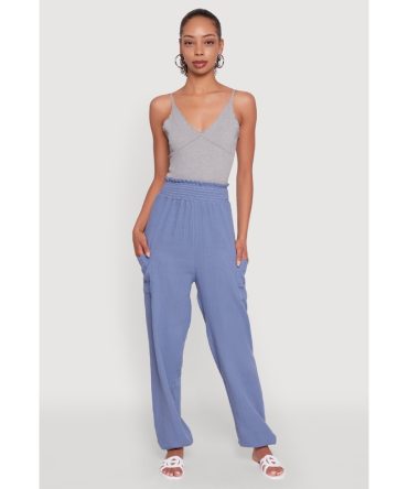 Stylish Gauze Knit High Waisted Joggers