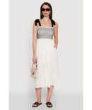 Trendy Crochet Striped Halter Dress