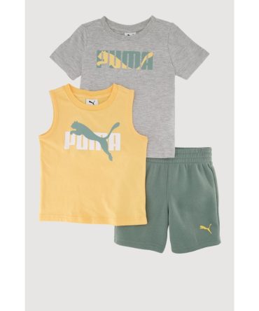 Toddler Boys Puma Print Tops and Shorts 3 Piece Set