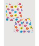 Toddler Girls Flower Print Sleeveless Top and Sweatshorts Set