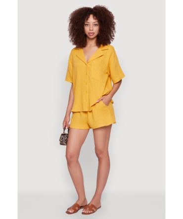 Trendy Gauze Knit Shorts for Casual Summer Wear
