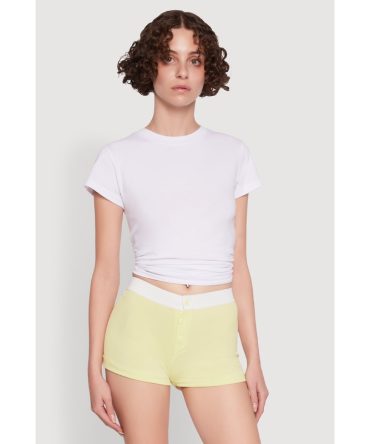 Trendy Ribbed Knit Sleep Shorts