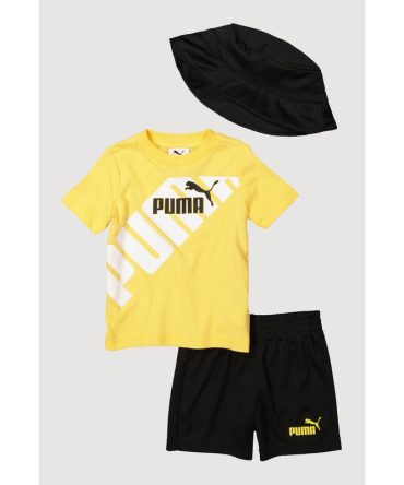 Baby Boys 12-24M Puma Graphic Tee and Shorts with Bucket Hat